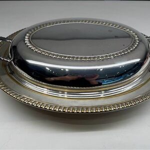 Vintage silverplated plate With Silverplated Lid